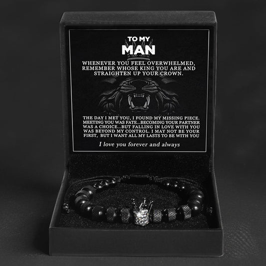 "To My Man - Straighten Your Crown" Armband Geschenkset